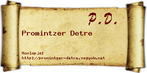 Promintzer Detre névjegykártya
